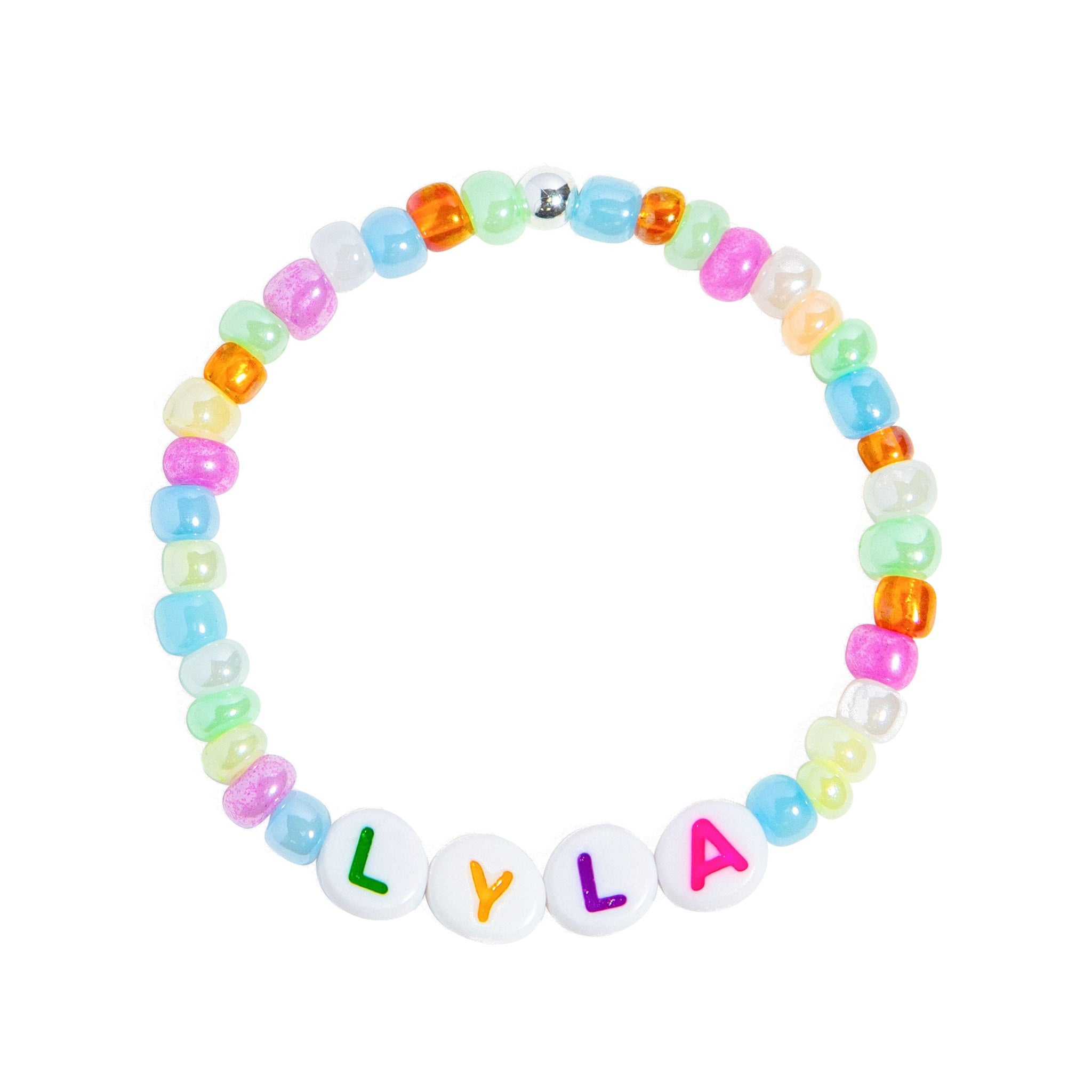 Personalised kid's beaded letter bracelet1