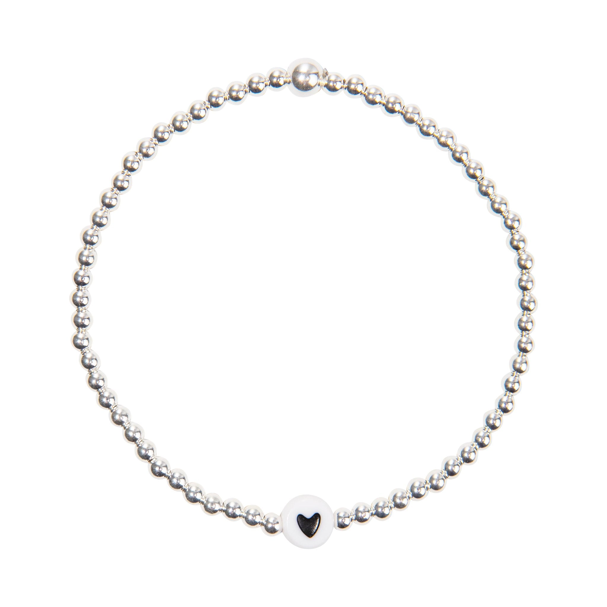 Single heart bead bracelet1