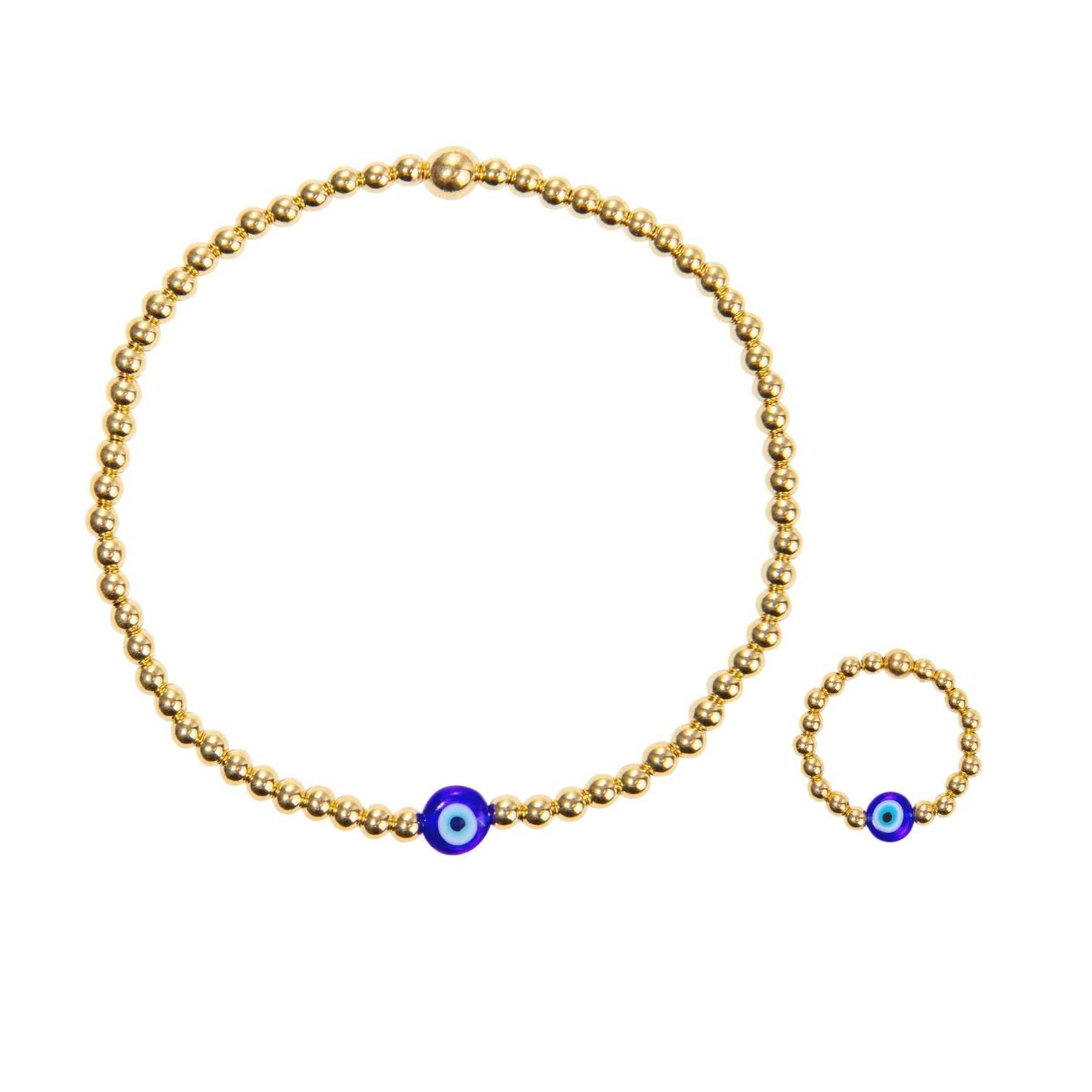 Evil eye set - bracelet & ring