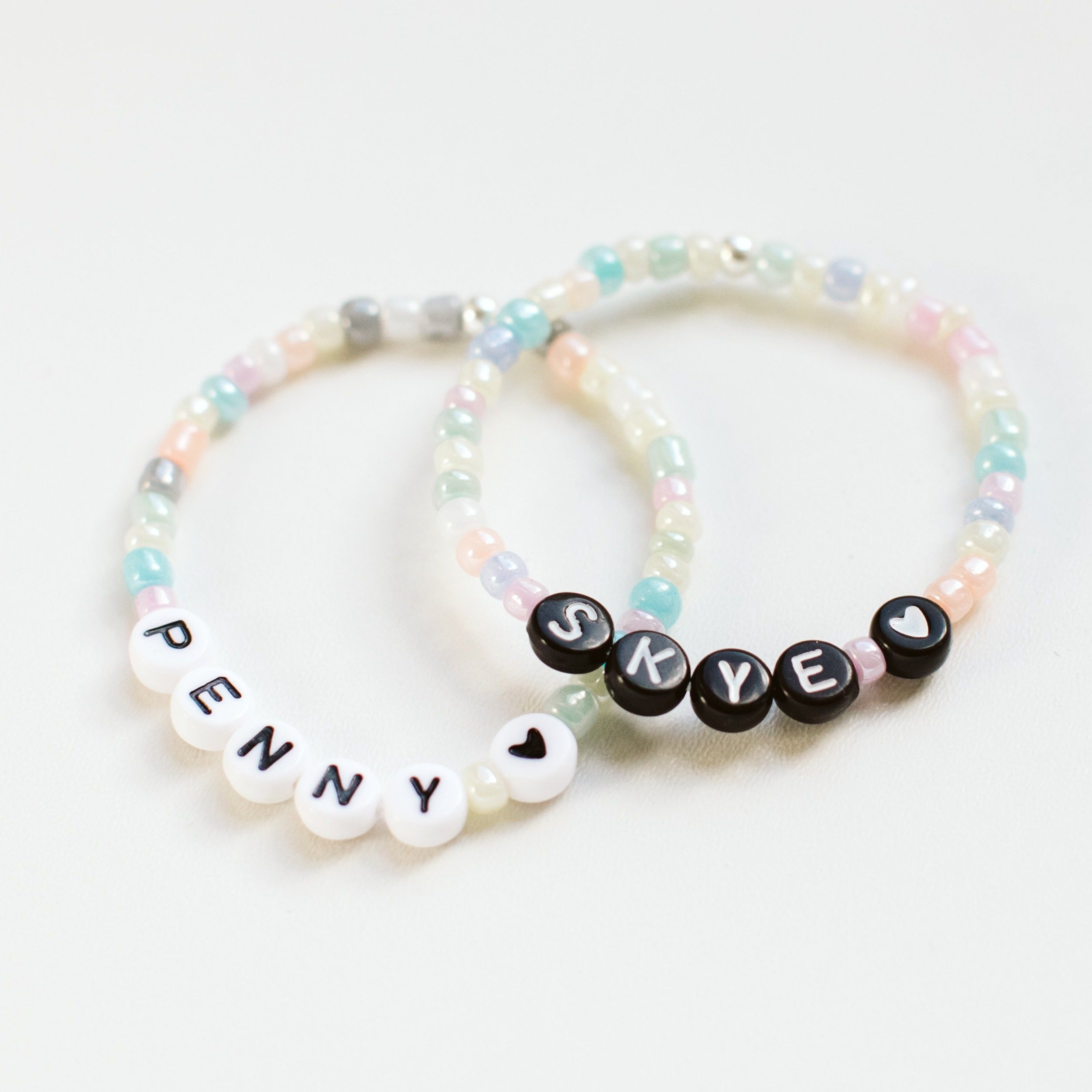 Personalised kid's beaded letter bracelet