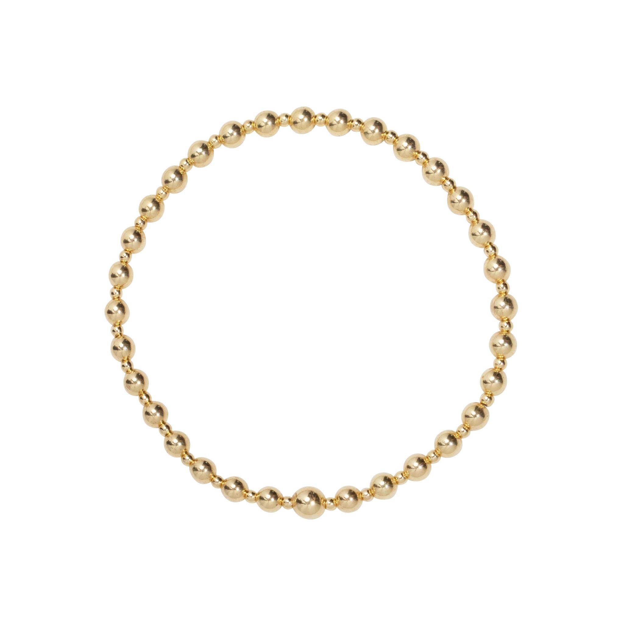 gold filled beaded stretch bracelet