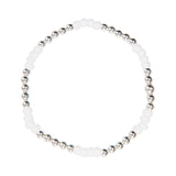 Luna bracelet - white and luxe metal beads