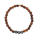 Personalised men's wooden bead bracelet