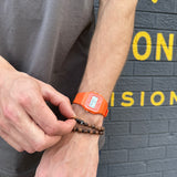 Personalised men's wooden bead bracelet