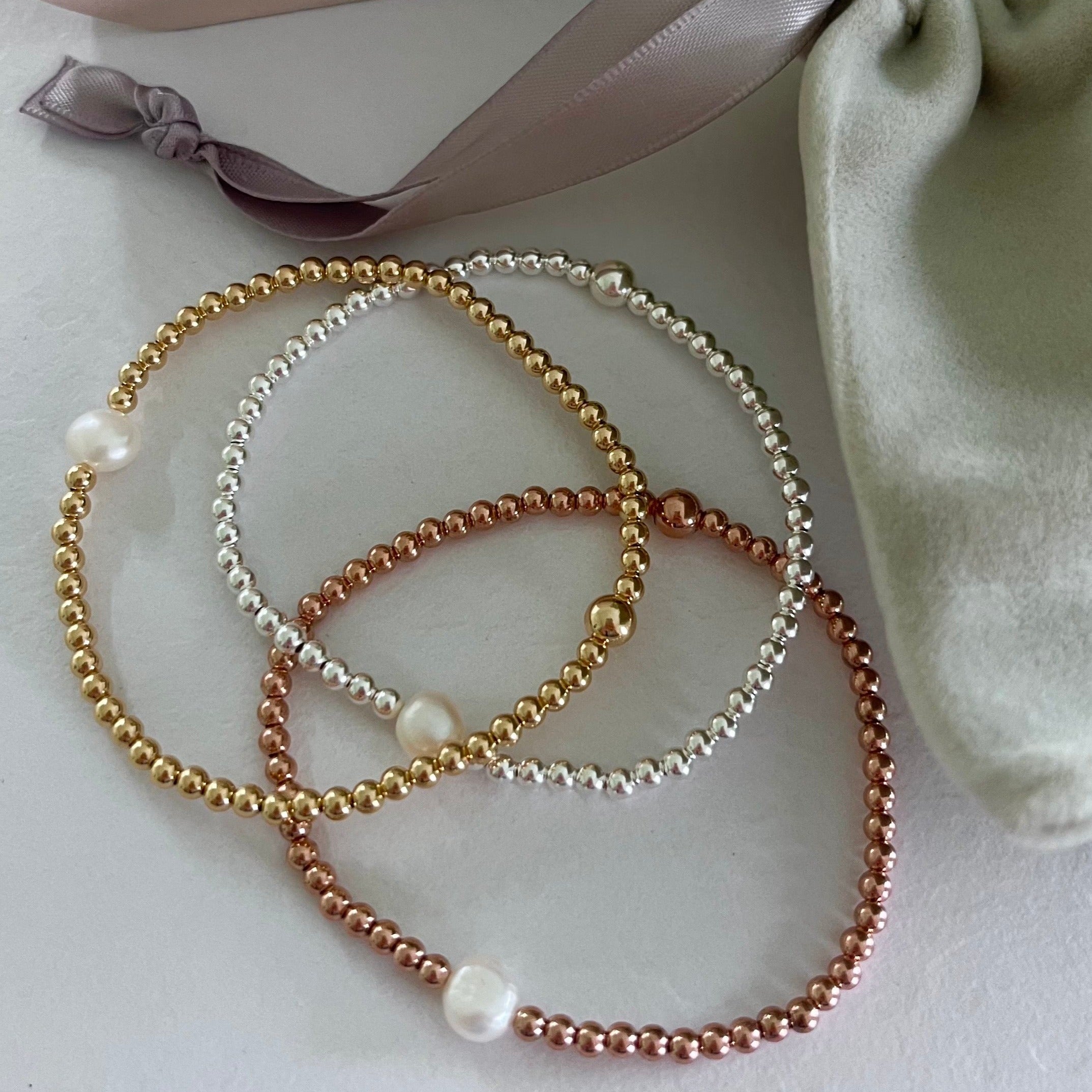 ORSA JEWELS 925Sterling Silver Cultured Freshwater Single Pearl Bracelet  for Women Handmade Genuine Bracelet Party Jewelry GPB12