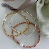 Single pearl bracelet (Gold / rose gold / sterling silver)
