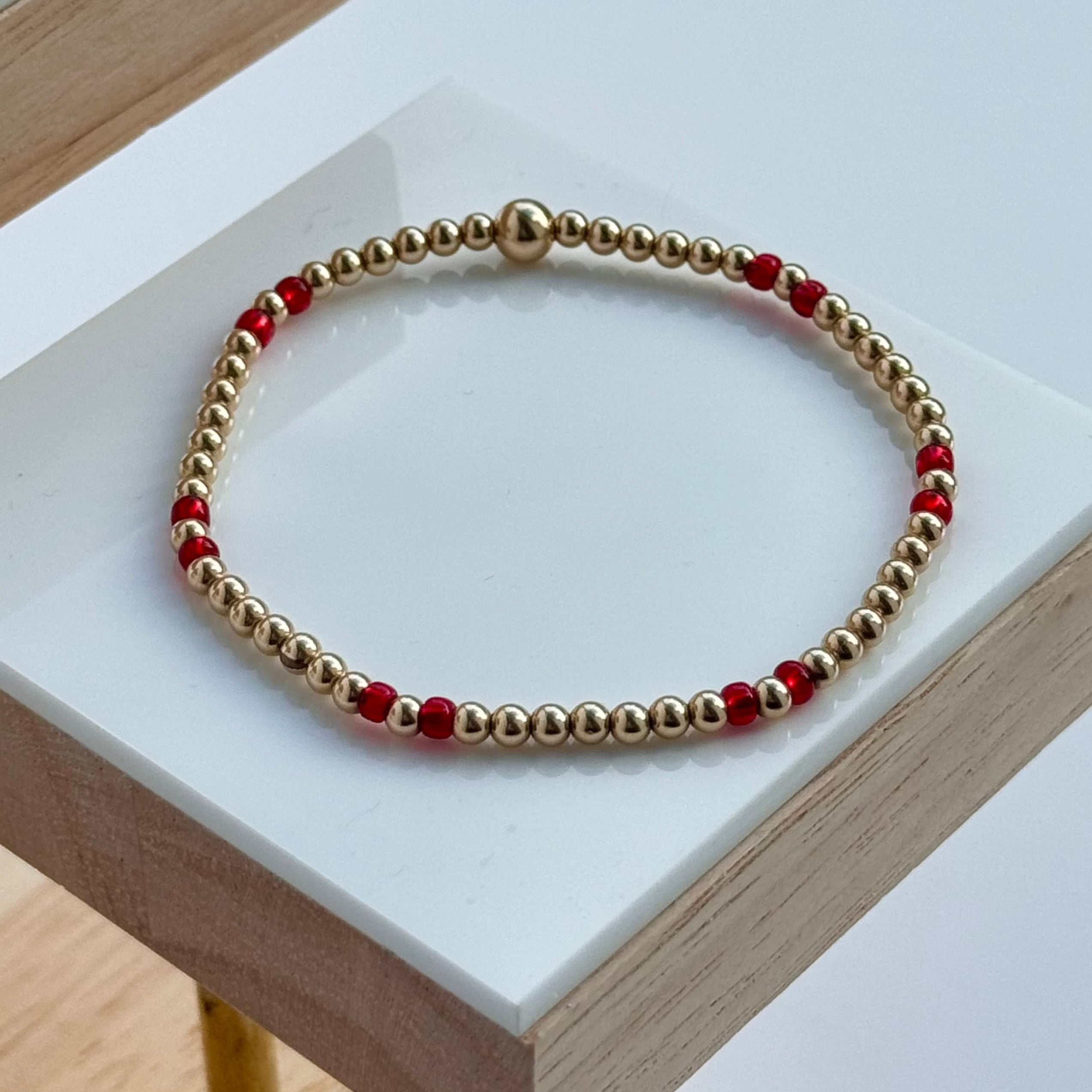 The Rachel bracelet - red beads