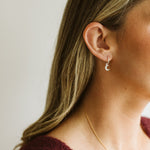 Moon drop earrings sterling silver - sparkle