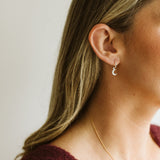 Moon drop earrings sterling silver - sparkle