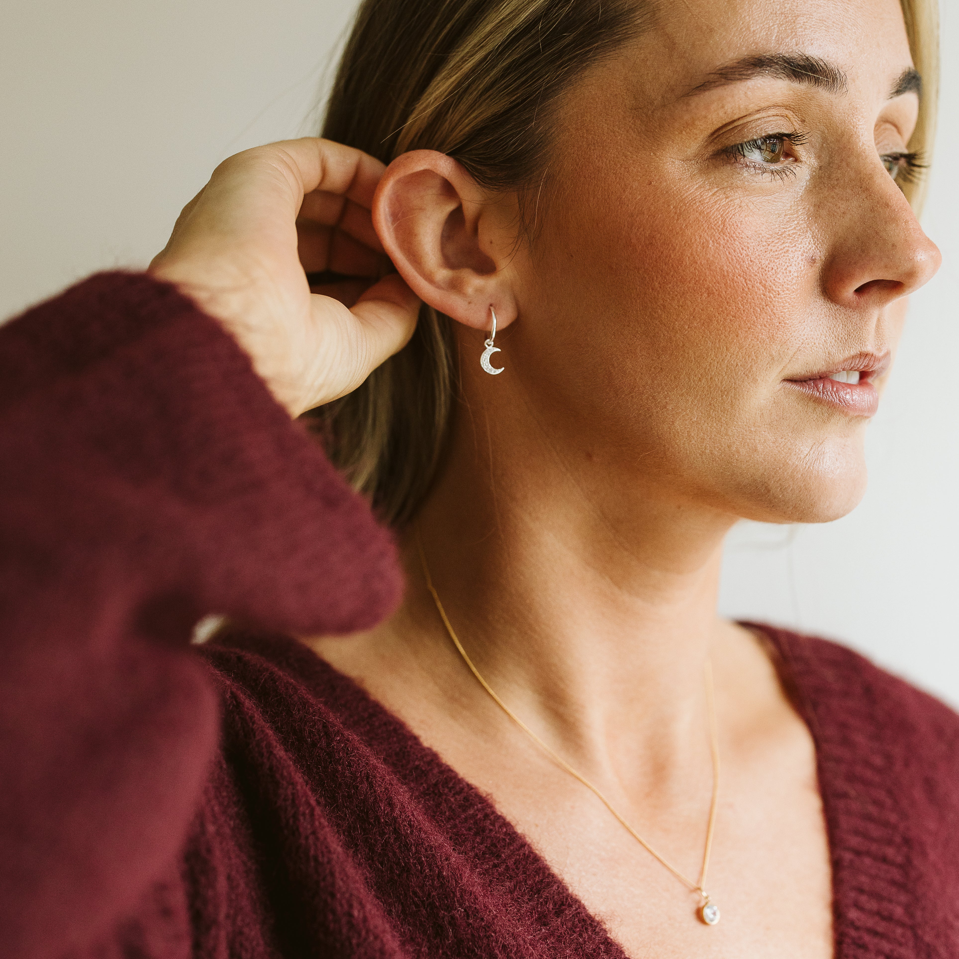 Moon sparkle drop earrings
