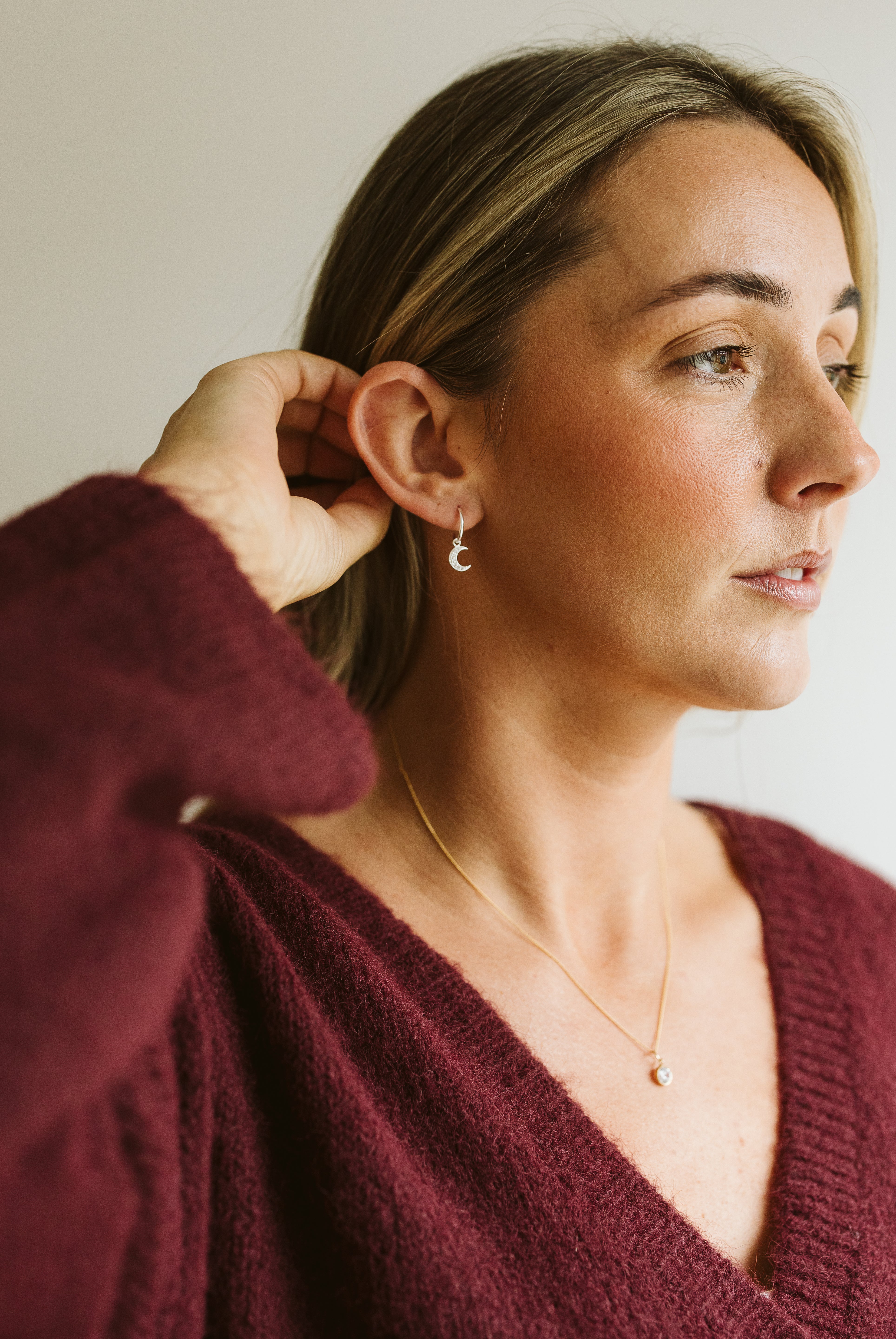 Moon sparkle drop earrings