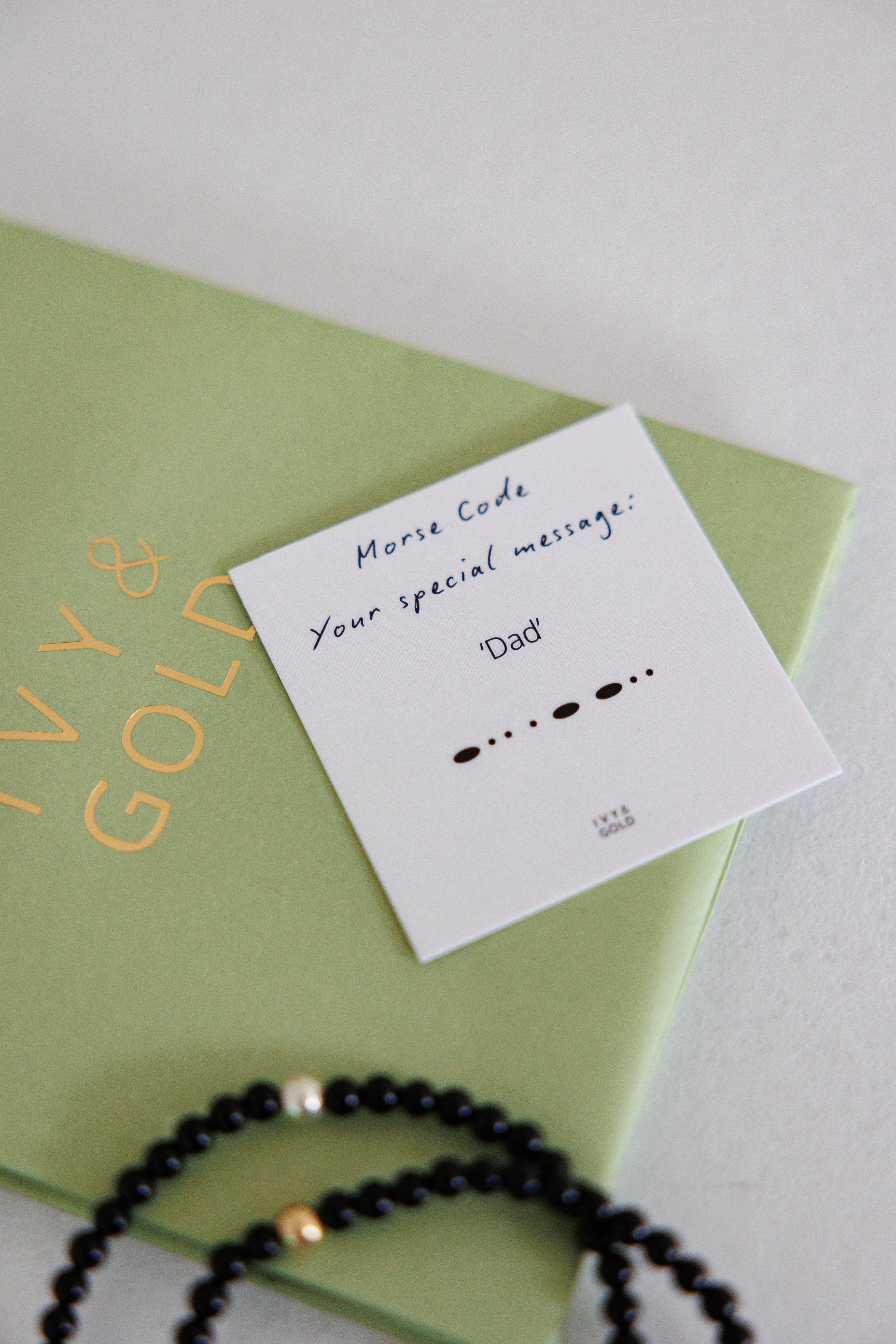 Morse code bracelet card