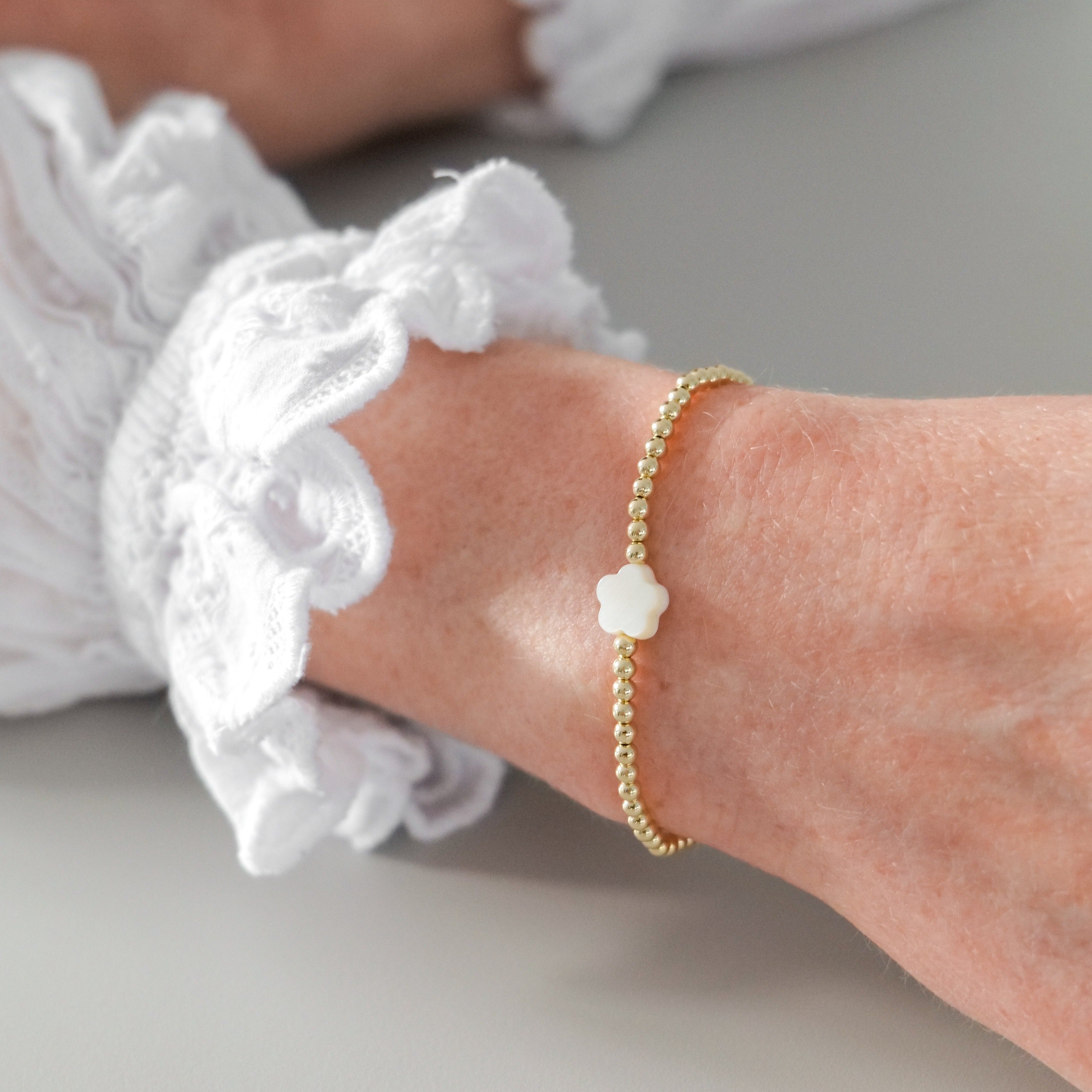 White Pearl Charm Bracelet for Girls White Pearl Charm Bracelet for Girls