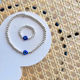 Evil eye stretch ring