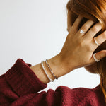 Brown bracelet with silver beads