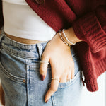Brown bracelet with silver beads