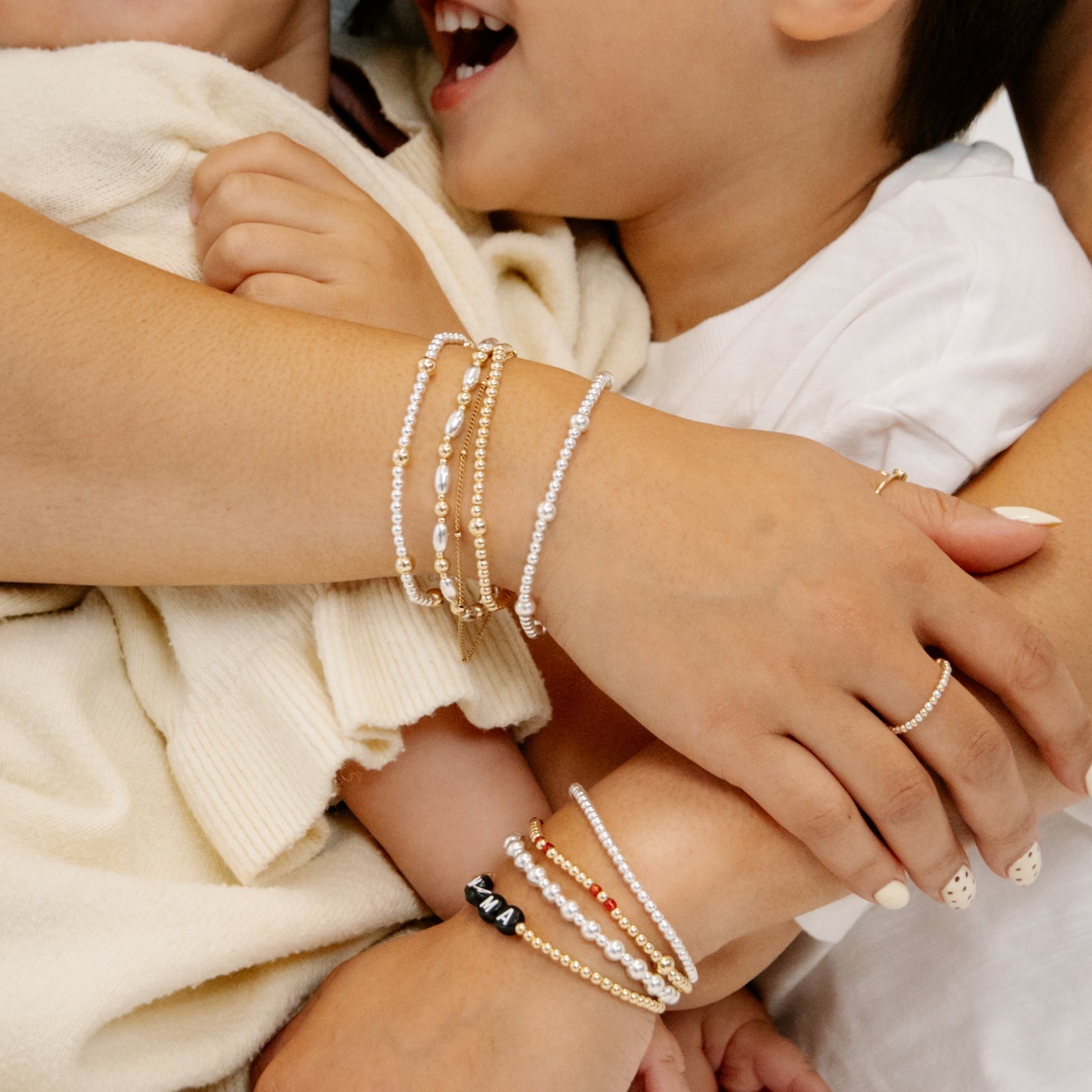 All silver and silver with gold clara bracelet