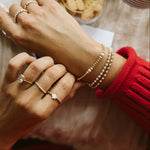 gold filled beaded bracelet and sterling silver