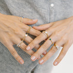 gold filled birthstone rings for april & may