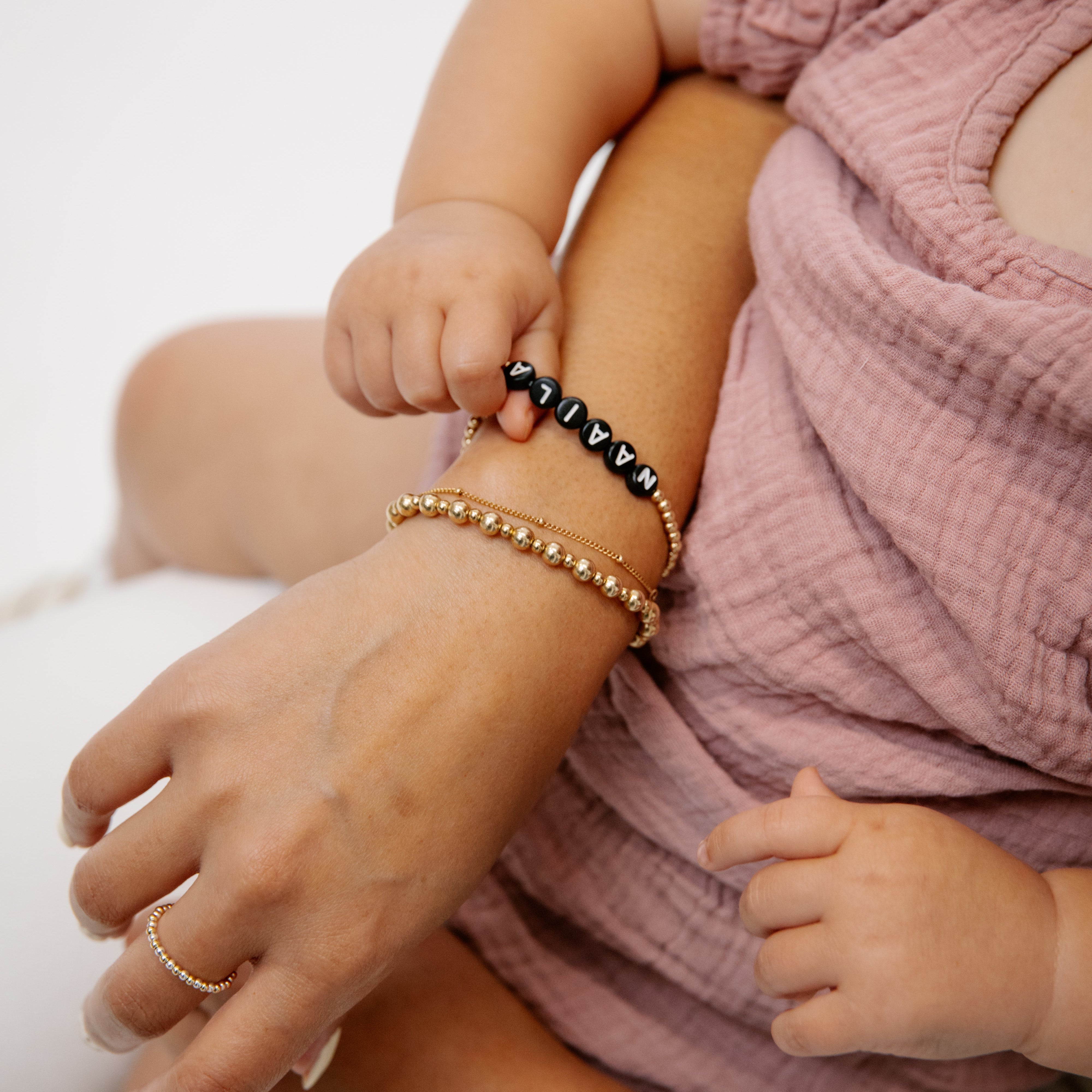 gold chunky beaded bracelet