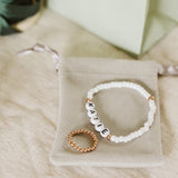 Gift set - White bracelet and ring set