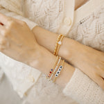 mixed gold beaded bracelets birthstones and pearls