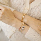 mixed gold beaded bracelets birthstones and pearls