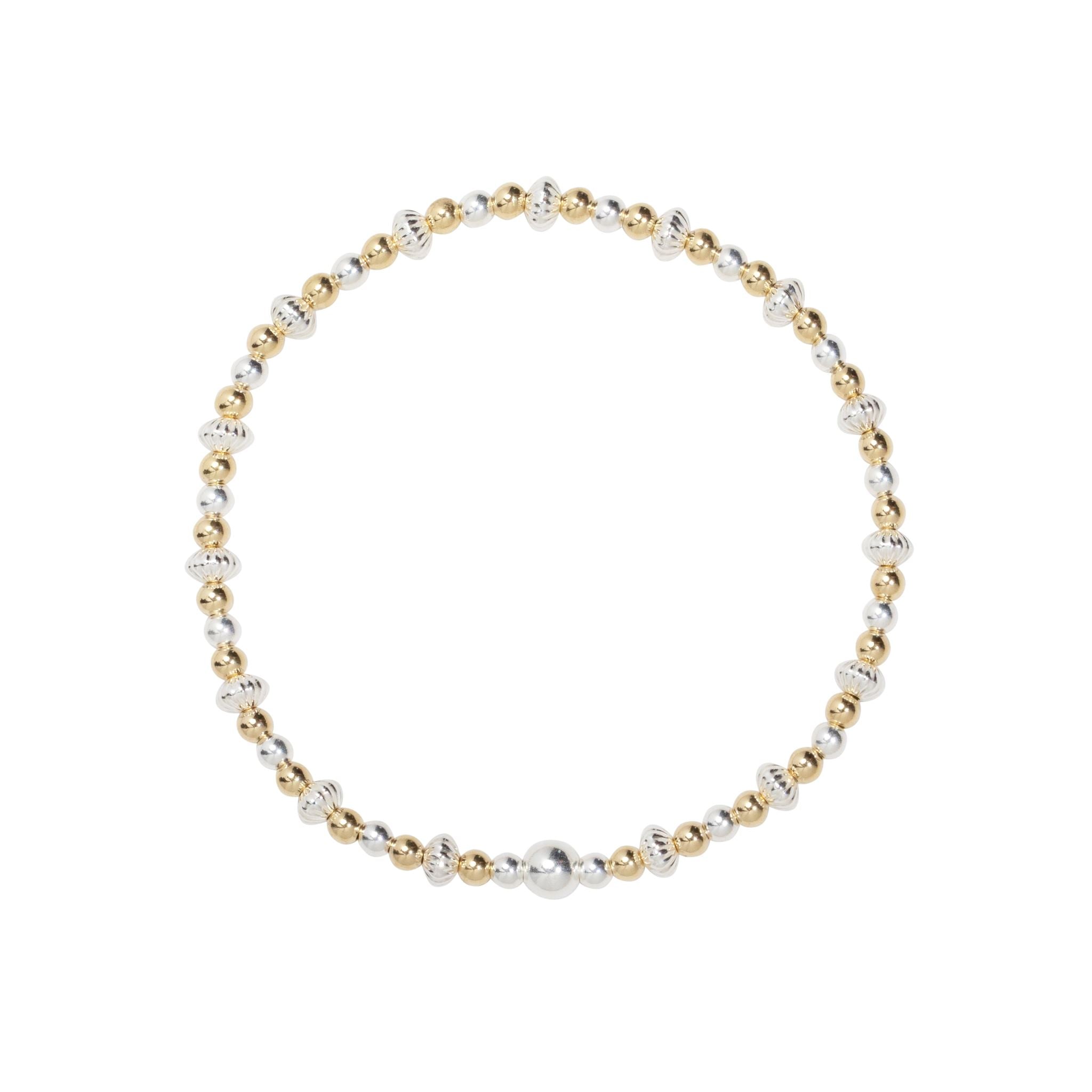 mixed metal bracelet stretch 