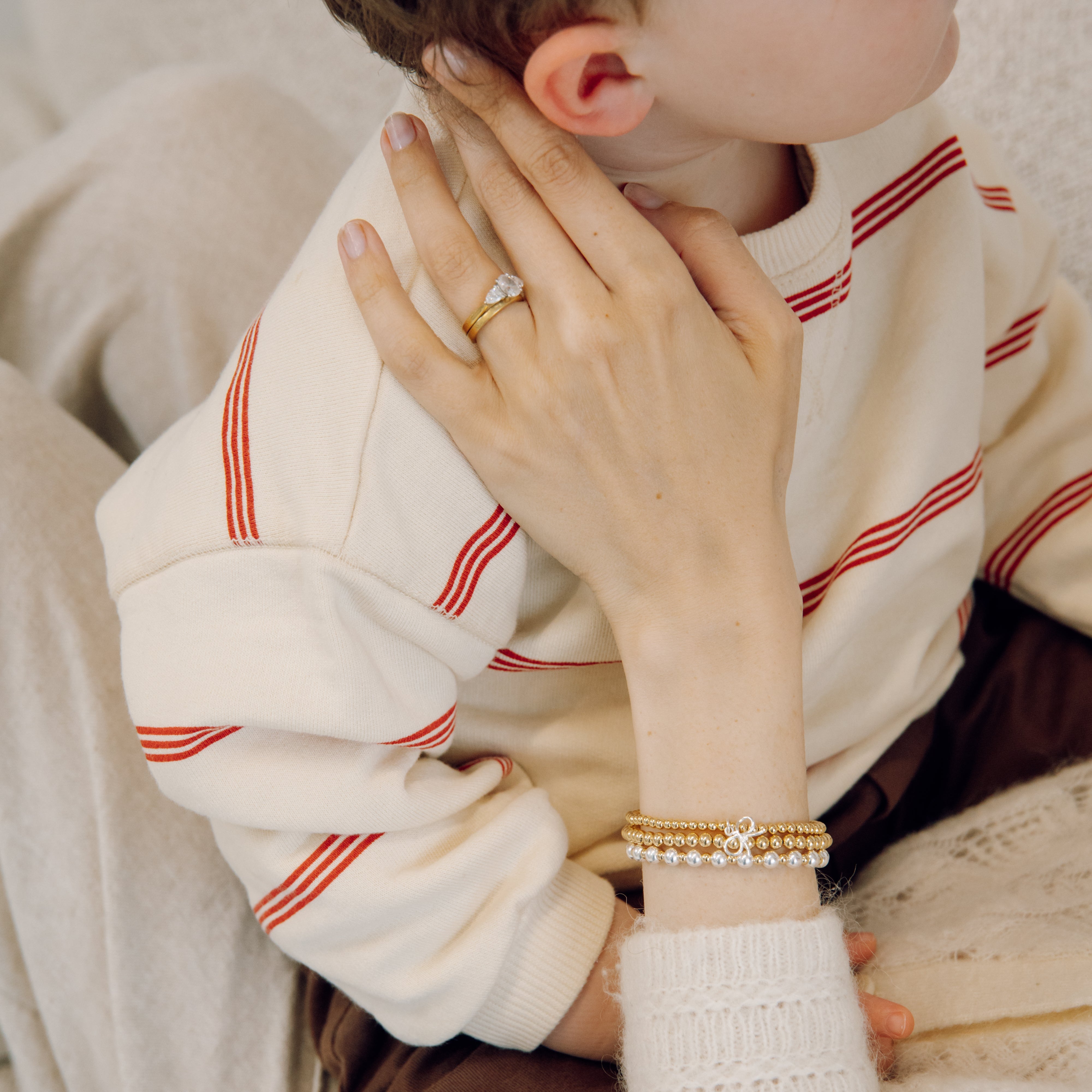 mixed metal bracelet stack 