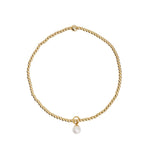 pearl drop charm bracelet gold filled beads