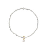 sterling silver bracelet with a pearl drop charm