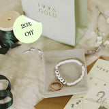 Personalised Gift set - White bracelet & ring