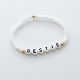 Ready to ship (pre-made) white bead bracelet