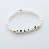 Personalised White Bead Bracelet