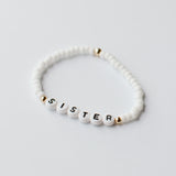 Ready to ship (pre-made) white bead bracelet