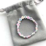 Personalised kid's beaded letter bracelet (4 for 3)