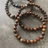 Personalised men's wooden bead bracelet