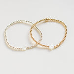 Mother of pearl star handmade bracelet in gold-filled and silver