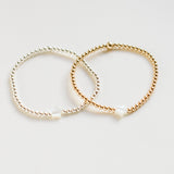 Mother of pearl star handmade bracelet in gold-filled and silver
